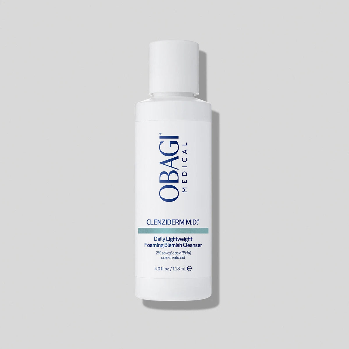 Obagi CLENZIderm M.D. Daily Care Foaming Cleanser 118ml bottle, 2% salicylic acid BHA cleanser for blemish-prone skin