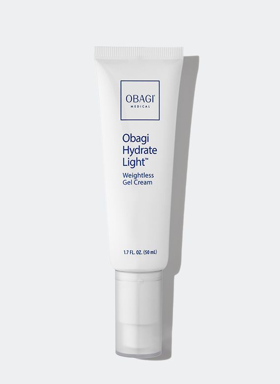 Obagi Hydrate Light Weightless Gel Cream 50ml jar, oil-free hyaluronic acid gel moisturiser for oily skin
